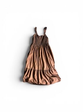 GAP Tiered Smocked Bodice Dress in Brown